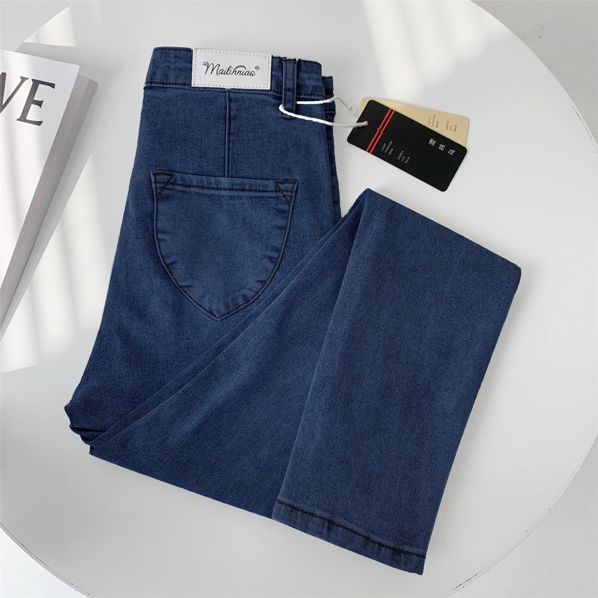 High Waist Tight-Fitting Stretch Jeans for Women