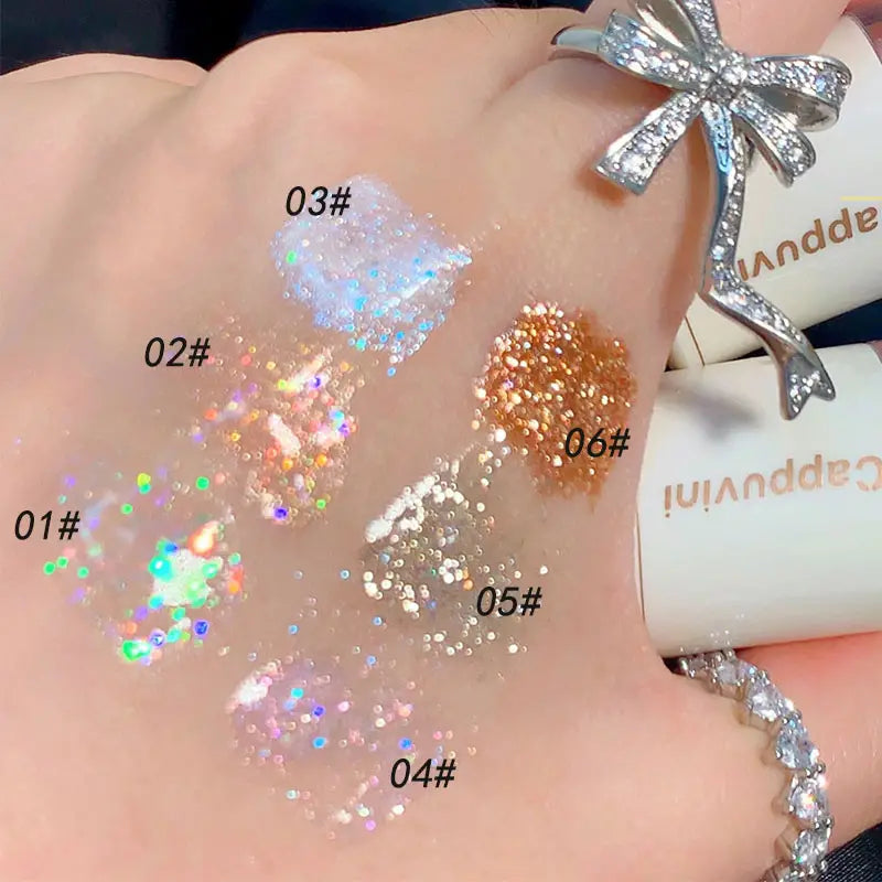 Glitter Liquid Eyeshadow - 6 Long-Lasting Shades
