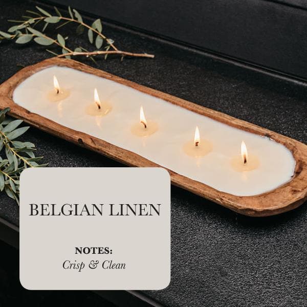 Velas de Soya en Cuenco de Madera con 5 Mechas